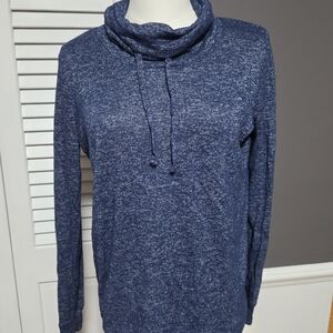 Women's Blue Cowl Neck Sweater